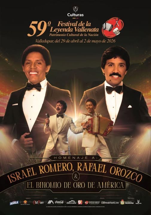 PROGRAMACIÓN 59° FESTIVAL DE LA LEYENDA VALLENATA HOMENAJE A ISRAEL ROMERO, RAFAEL OROZCO Y EL BINOMIO DE ORO DE AMÉRICA