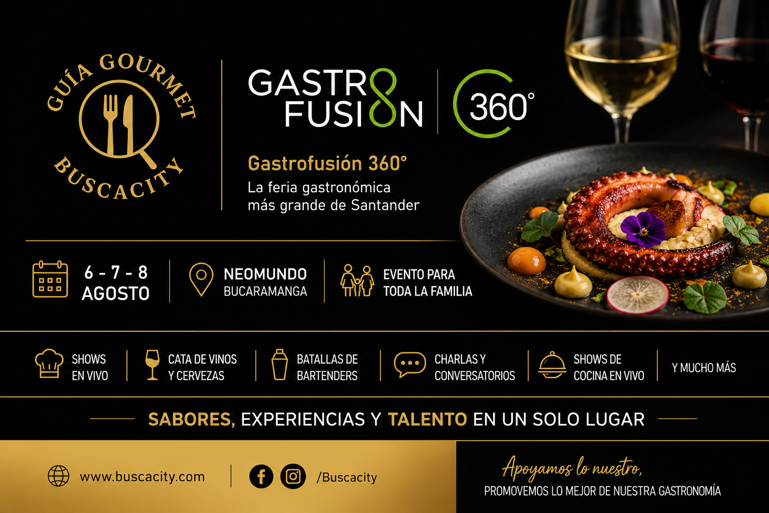 Guía Gourmet Buscacity estará presente en BGA Gastro Fusión: el gran encuentro de los sabores de Santander