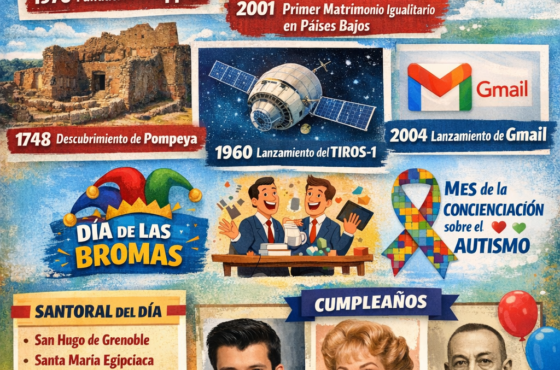 EFEMÉRIDES DEL 1 DE ABRIL